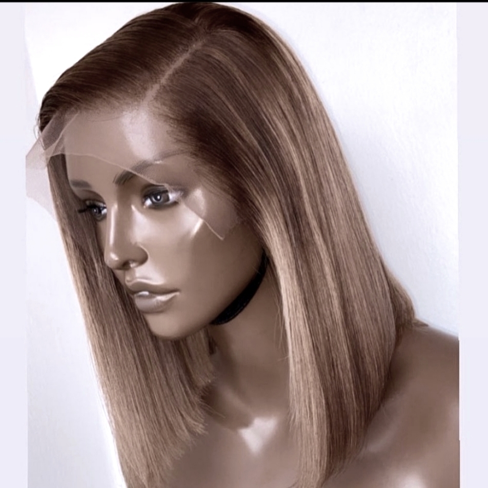 14" BLONDE (ROOTED) BOB LACE UNIT